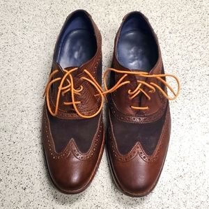 Cole Haan, nike air wingtip. Brown leather and suede. Men's 9 fits like a 10